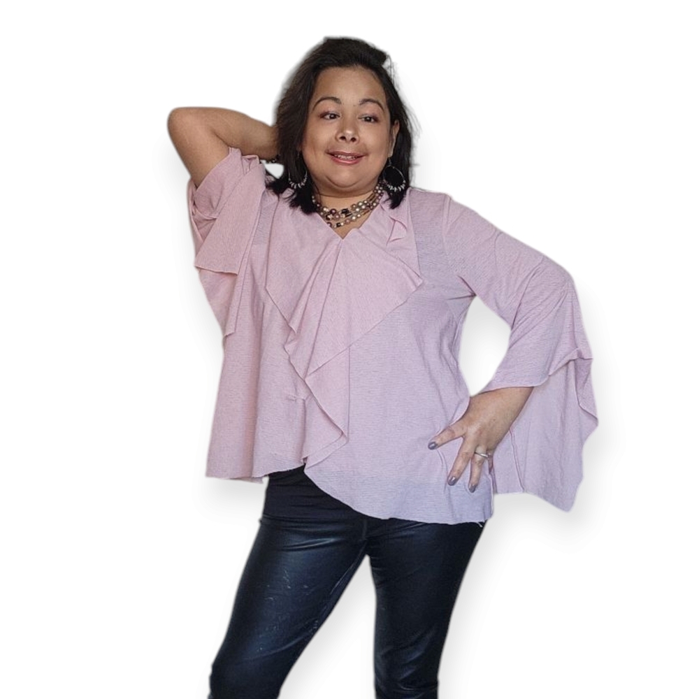 Splash Pink Ruffle Blouse - Picture 7 of 16